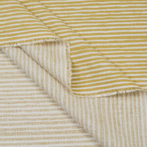 LINEN/ VISCOSE BRUSH STRIPES YELLOW