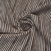 LINEN/ VISCOSE BRUSH STRIPES BROWN