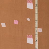 VISCOSE SATIN SQUARE TEXTURE BURNT SAFFRON