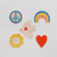 EMBROIDERED PATCH SET LOVE & PEACE (5 pcs.)