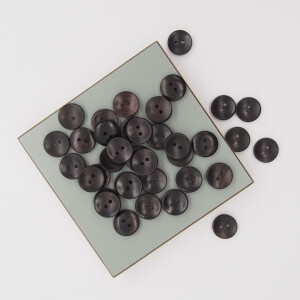EBONY WOOD BUTTON DARK BROWN 15 mm