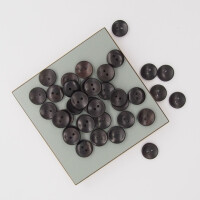 EBONY WOOD BUTTON DARK BROWN 15 mm