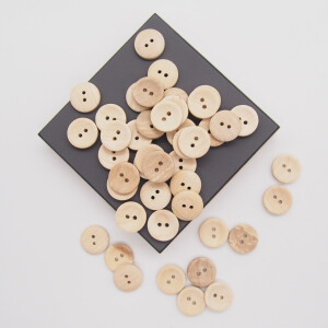 ASH WOOD BUTTON NATURE 18 mm