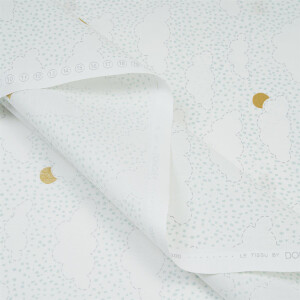 POPLIN RAINY CLOUDS WHITE