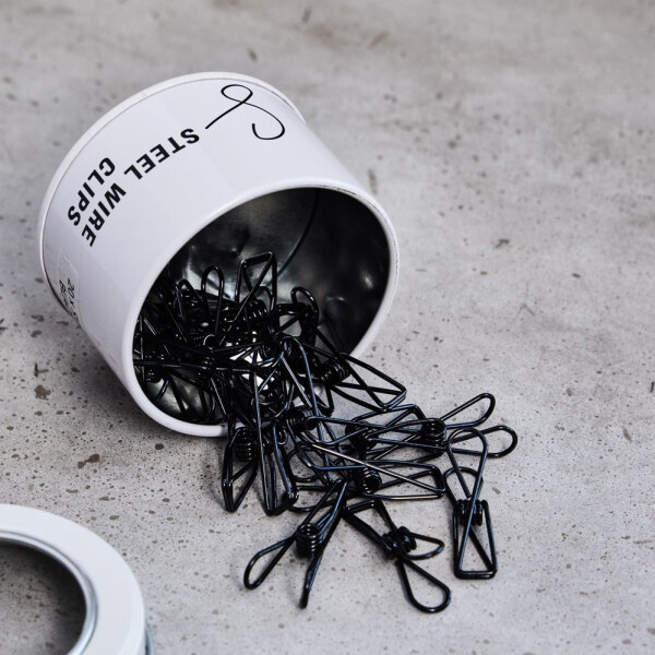 STEEL WIRE CLIPS SMALL (20pcs.) black