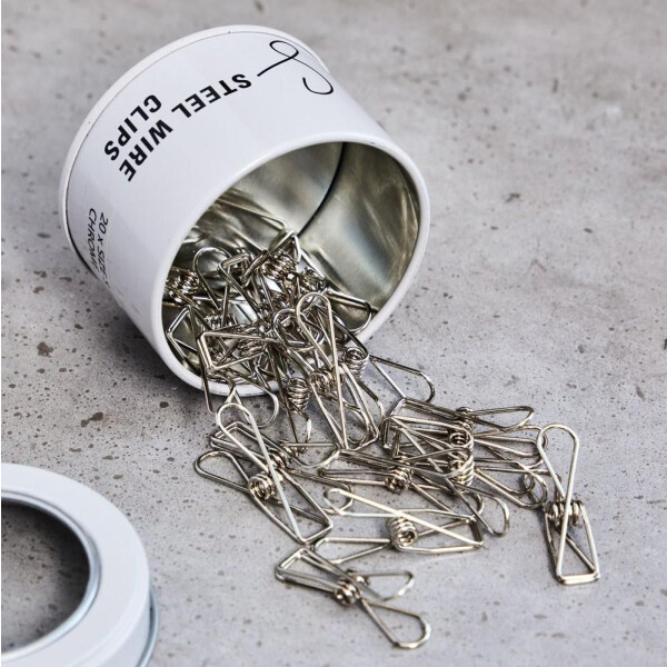 STEEL WIRE CLIPS SMALL (20 pcs.) chrome