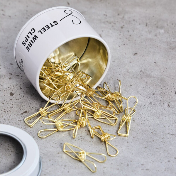 STEEL WIRE CLIPS SMALL (20 pcs.) gold