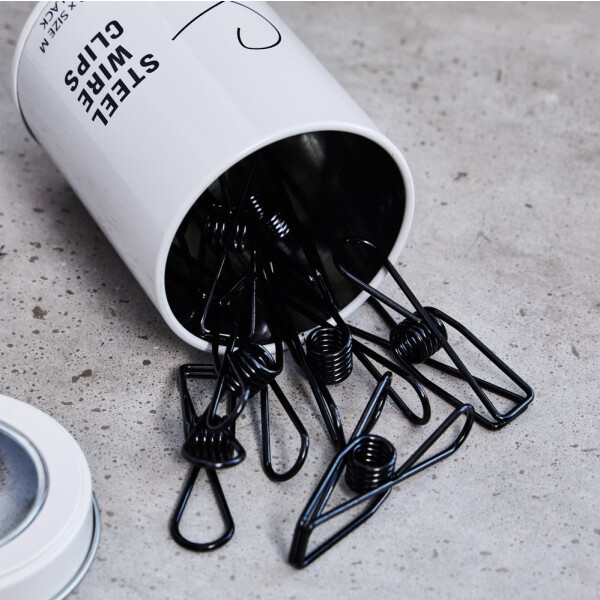 STEEL WIRE CLIPS MEDIUM (10 pcs.) black