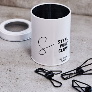 STEEL WIRE CLIPS MEDIUM (10 pcs.) black