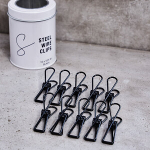 STEEL WIRE CLIPS MEDIUM (10 pcs.) black