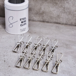 STEEL WIRE CLIPS MEDIUM (10 pcs.) chrome