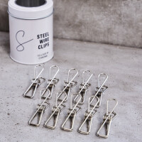 STEEL WIRE CLIPS MEDIUM (10 pcs.) chrome