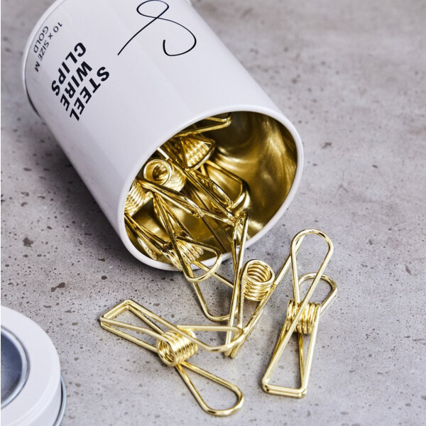 STEEL WIRE CLIPS MEDIUM (10 pcs.) gold