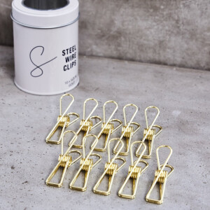 STEEL WIRE CLIPS MEDIUM (10 pcs.) gold