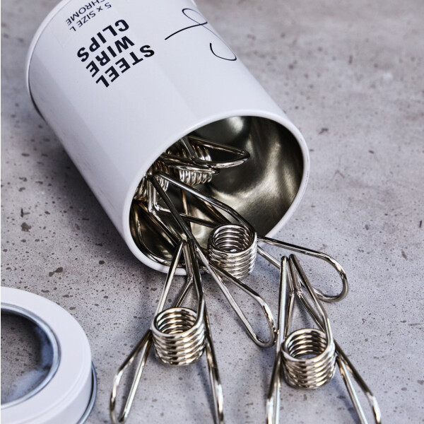 STEEL WIRE CLIPS BIG (5 pcs.) chrome