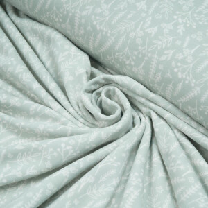 ORGANIC FRENCH TERRY FLOWER TWIG SEA GREEN