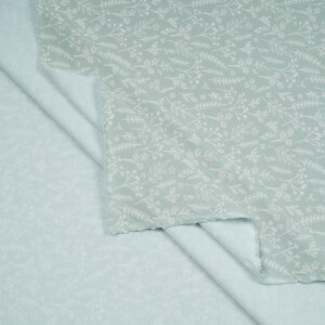 ORGANIC FRENCH TERRY FLOWER TWIG SEA GREEN