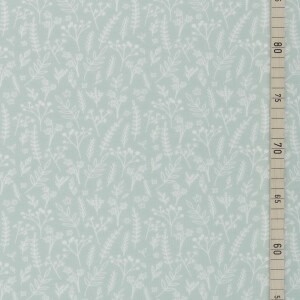 ORGANIC FRENCH TERRY FLOWER TWIG SEA GREEN