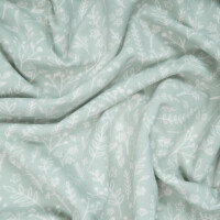 ORGANIC FRENCH TERRY FLOWER TWIG SEA GREEN