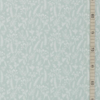 ORGANIC FRENCH TERRY FLOWER TWIG SEA GREEN