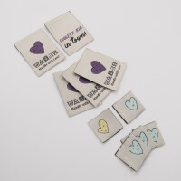 WOVEN LABEL SET SMILEY HEARTS (10 pcs)