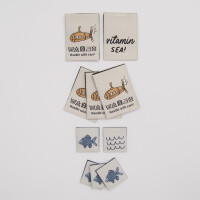 WOVEN LABEL SET SUBMARINE/FISHPOND (10 pcs)