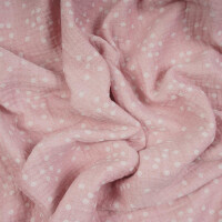 DOUBLE GAUZE JACQUARD DOTS TENDER ROSE