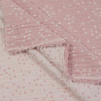 DOUBLE GAUZE JACQUARD DOTS TENDER ROSE