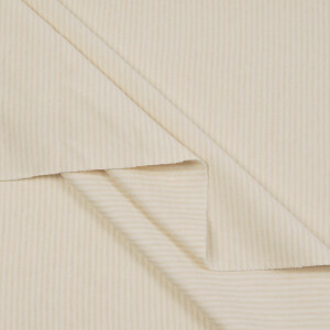 ORGANIC INTERLOCK JERSEY STRIPES ECRU BROWN