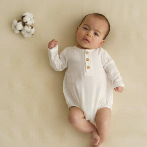 ORGANIC MOUSSELINE SOLID RAW WHITE
