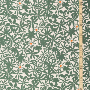 VISCOSE CREPE FLOWERY CHALKY GREEN