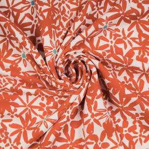 VISCOSE CREPE FLOWERY PUMPKIN