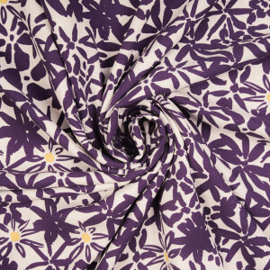 VISCOSE CREPE FLOWERY PLUM