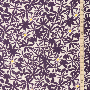 VISCOSE CREPE FLOWERY PLUM
