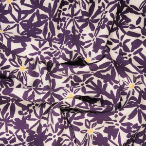 VISCOSE CREPE FLOWERY PLUM