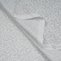 POPLIN WHITE LEAVES LIGHT GREY