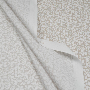 POPLIN WHITE LEAVES SAND