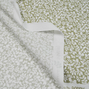 POPLIN WHITE LEAVES GREEN