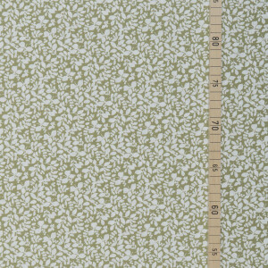 POPLIN WHITE LEAVES GREEN