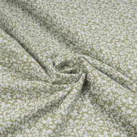 POPLIN WHITE LEAVES GREEN