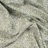 POPLIN WHITE LEAVES GREEN