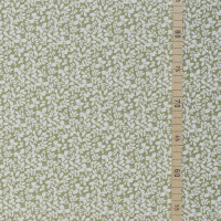 POPLIN WHITE LEAVES GREEN