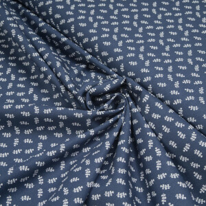 POPLIN DAINTY LEAVES NAVY