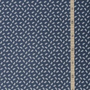 POPLIN DAINTY LEAVES NAVY
