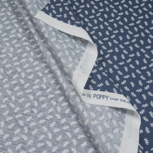 POPLIN DAINTY LEAVES NAVY