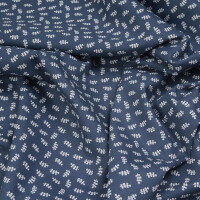 POPLIN DAINTY LEAVES NAVY