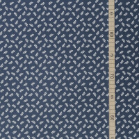 POPLIN DAINTY LEAVES NAVY