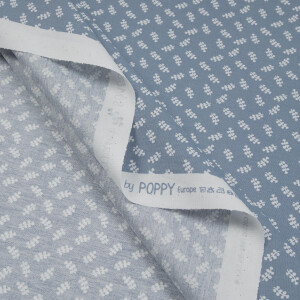POPLIN DAINTY LEAVES LIGHT BLUE