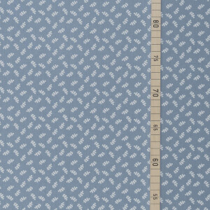 POPLIN DAINTY LEAVES LIGHT BLUE