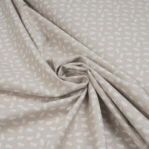 POPLIN DAINTY LEAVES SAND